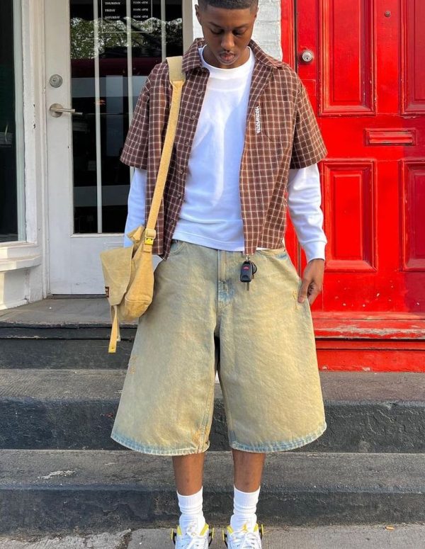 Puffed sleeves denim shirt